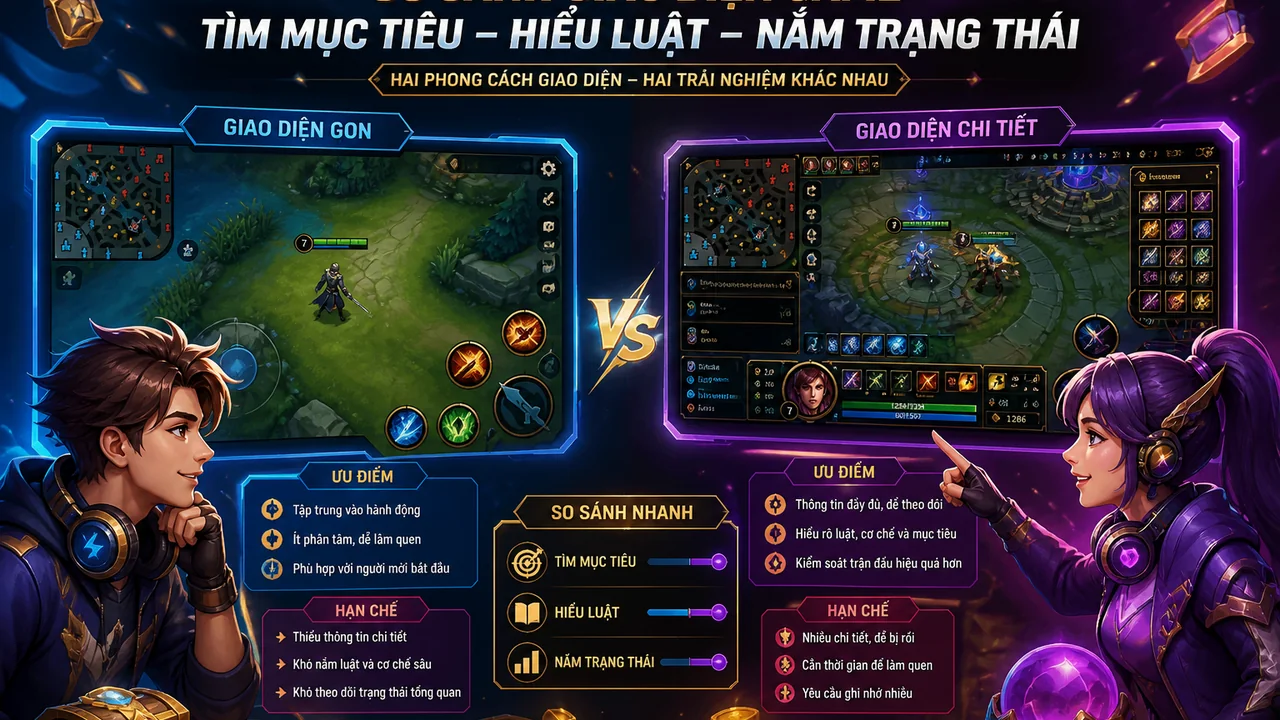 Giao diện gọn hay nhiều thông tin: go8 nên chọn game nào cho dễ đọc?
