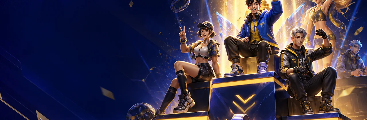 Banner bảng xếp hạng go8 với huy chương và bục vinh danh